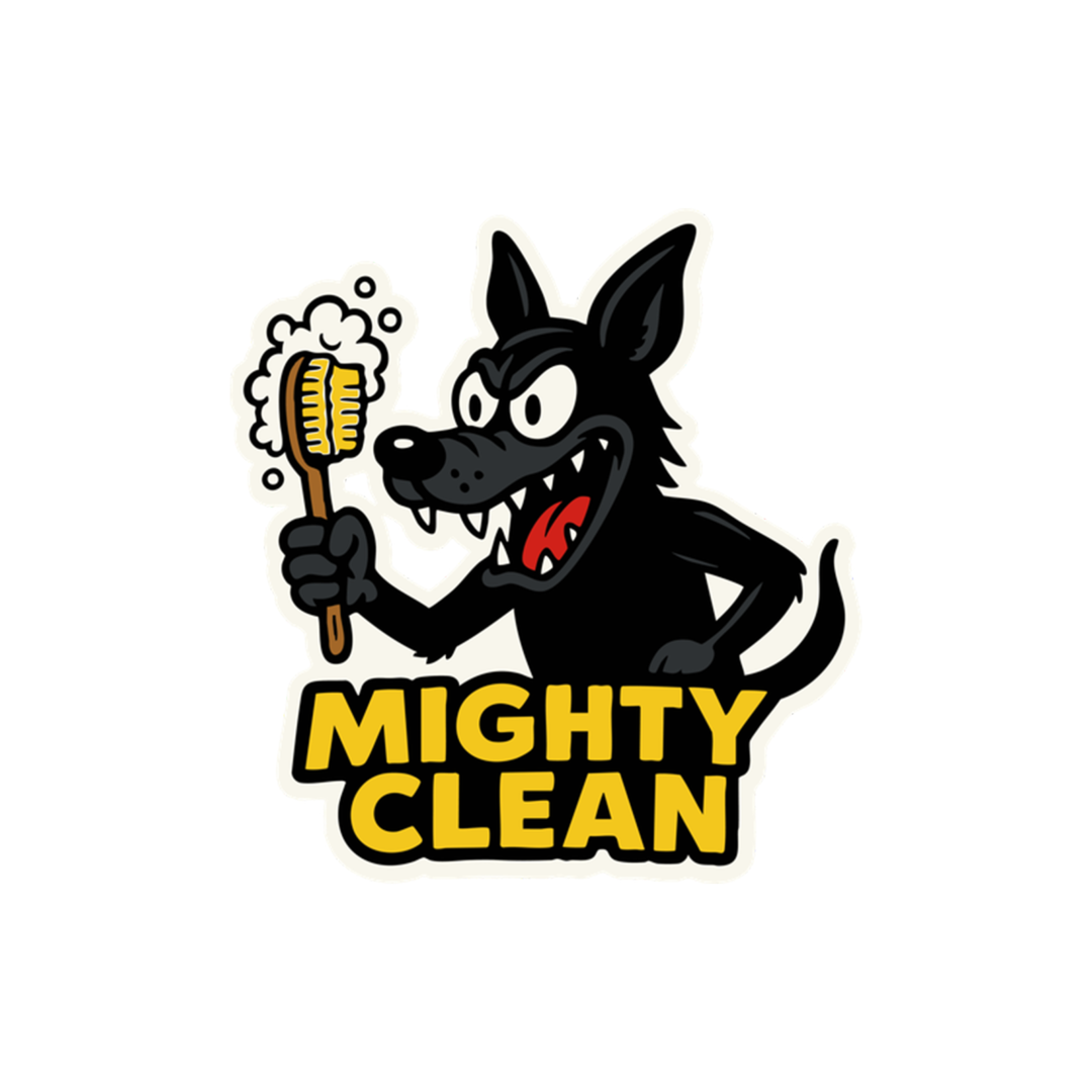 Mighty Clean brand design and logo by evolvekid, Philadelphia graphic designer