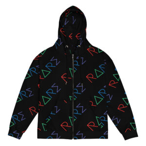 Rare All Over Print Zip Hoodie